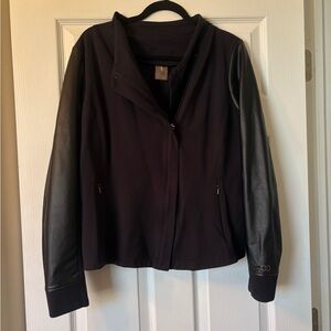 CALIA by Carrie Underwood Black Leather Sleeve Jacket